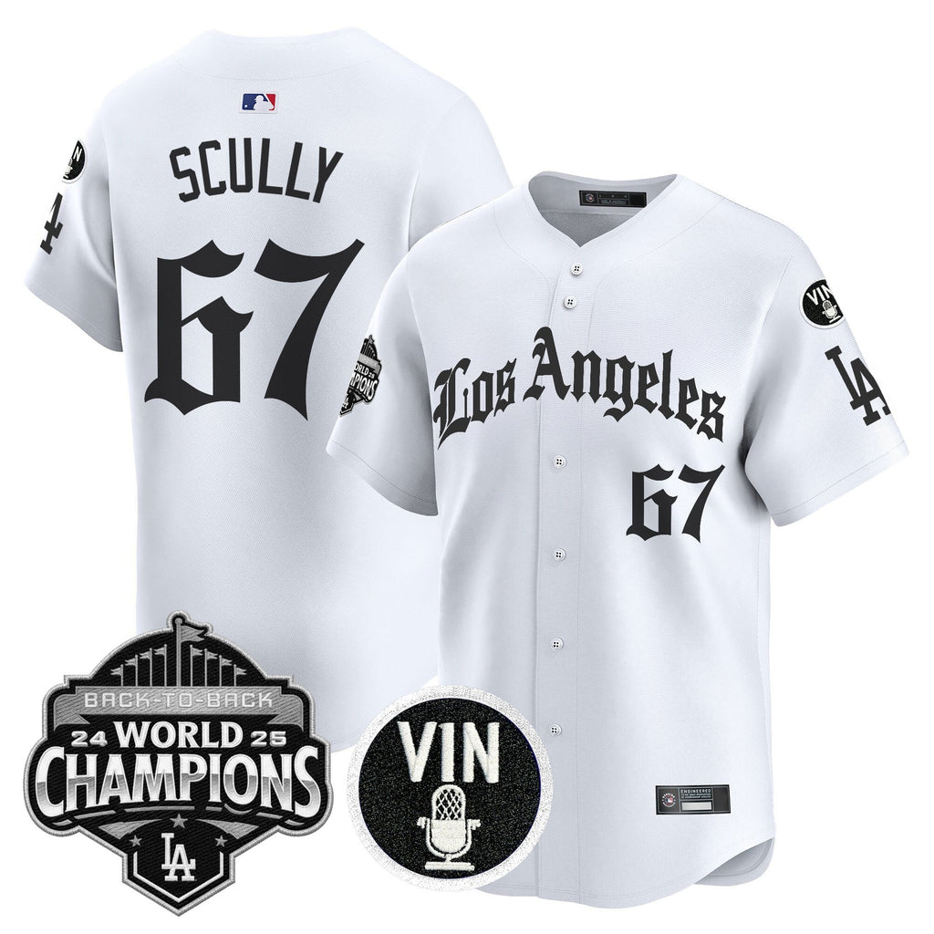 Men's Dodgers 2025 Back-To-Back Champions Vapor Premier Limited Jersey - LA Gothic Edition - All Stitched