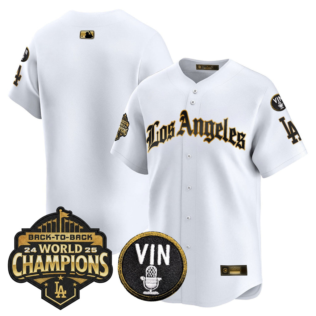 Men's Dodgers 2025 Back-To-Back Champions Vapor Premier Limited Jersey - LA Gothic Edition - All Stitched