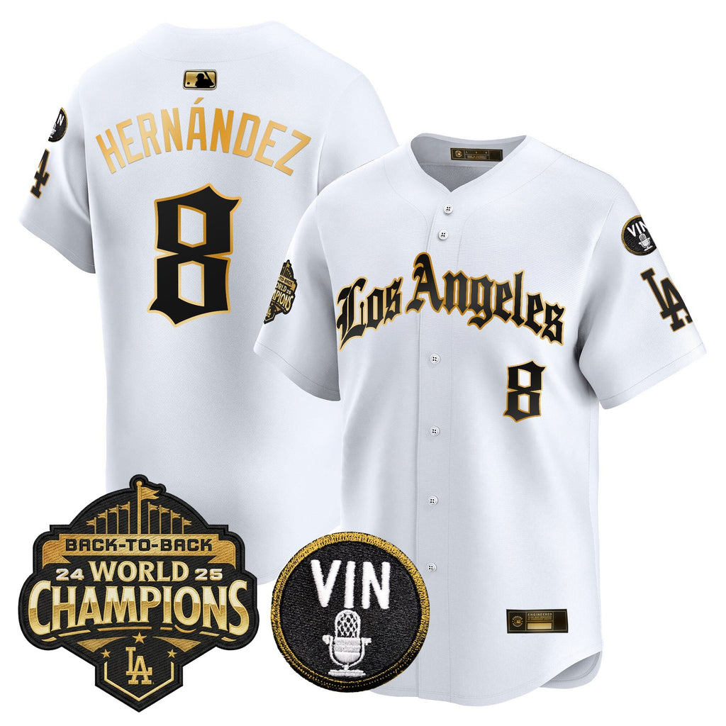Men's Dodgers 2025 Back-To-Back Champions Vapor Premier Limited Jersey - LA Gothic Edition - All Stitched