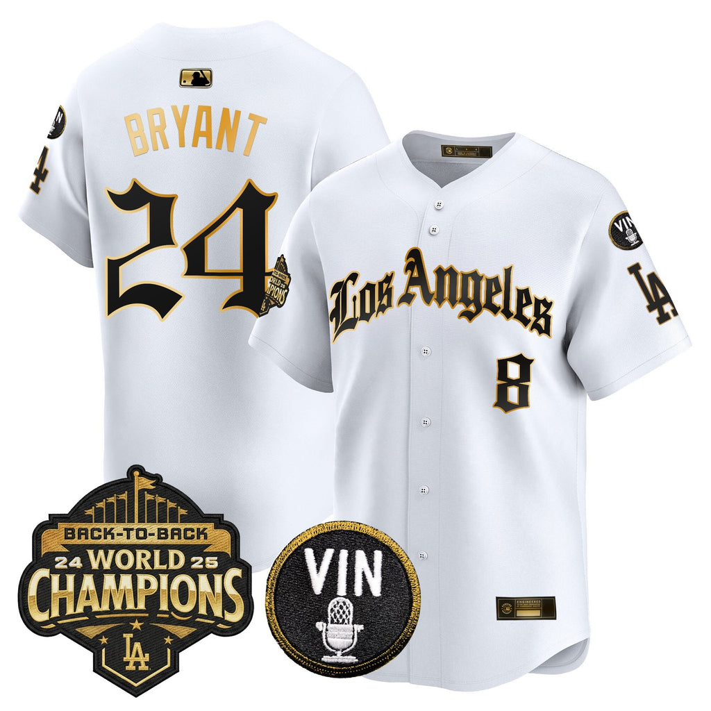 Men's Dodgers 2025 Back-To-Back Champions Vapor Premier Limited Jersey - LA Gothic Edition - All Stitched