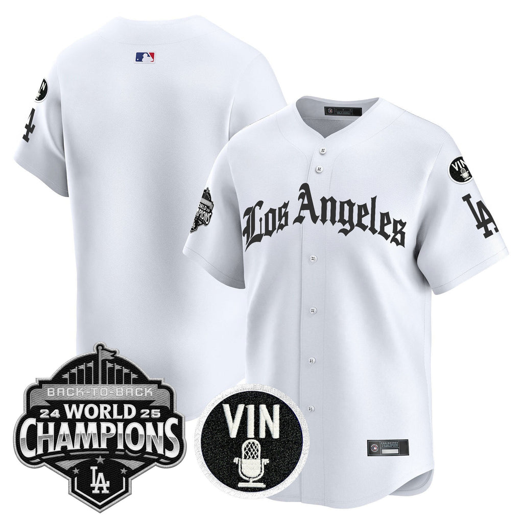 Men's Dodgers 2025 Back-To-Back Champions Vapor Premier Limited Jersey - LA Gothic Edition - All Stitched
