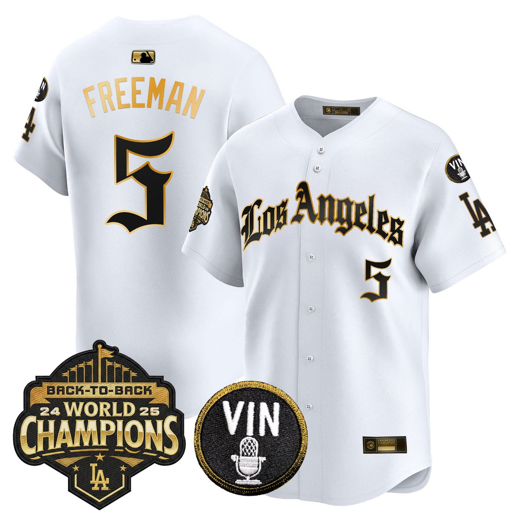 Men's Dodgers 2025 Back-To-Back Champions Vapor Premier Limited Jersey - LA Gothic Edition - All Stitched