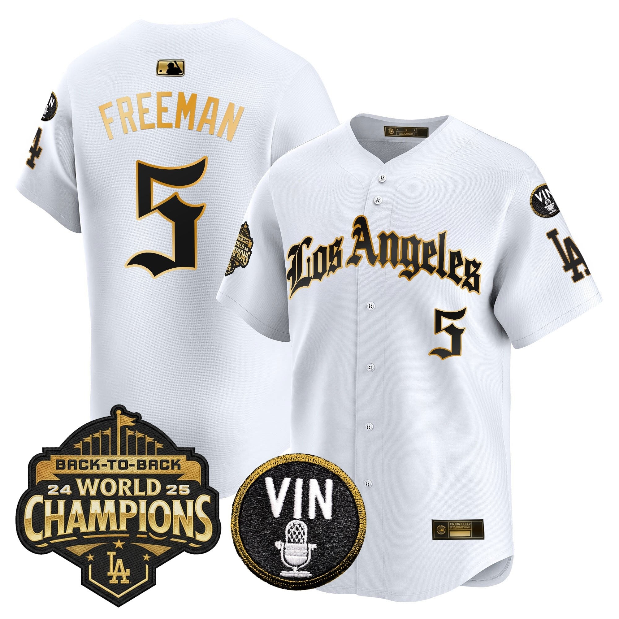 Men's Dodgers 2025 Back-To-Back Champions Vapor Premier Limited Jersey - LA Gothic Edition - All Stitched