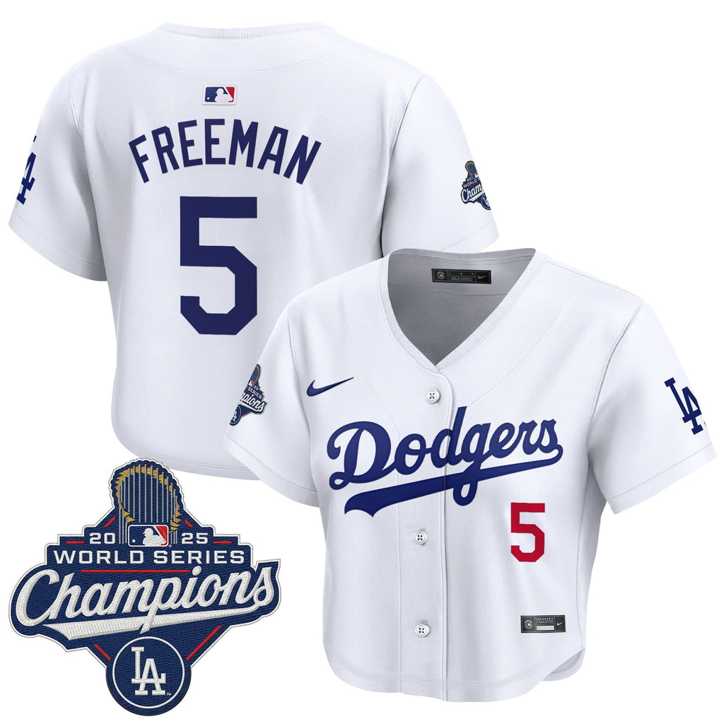Women's Dodgers 2025 World Series Champions Crop Top Baseball Jersey - All Stitched