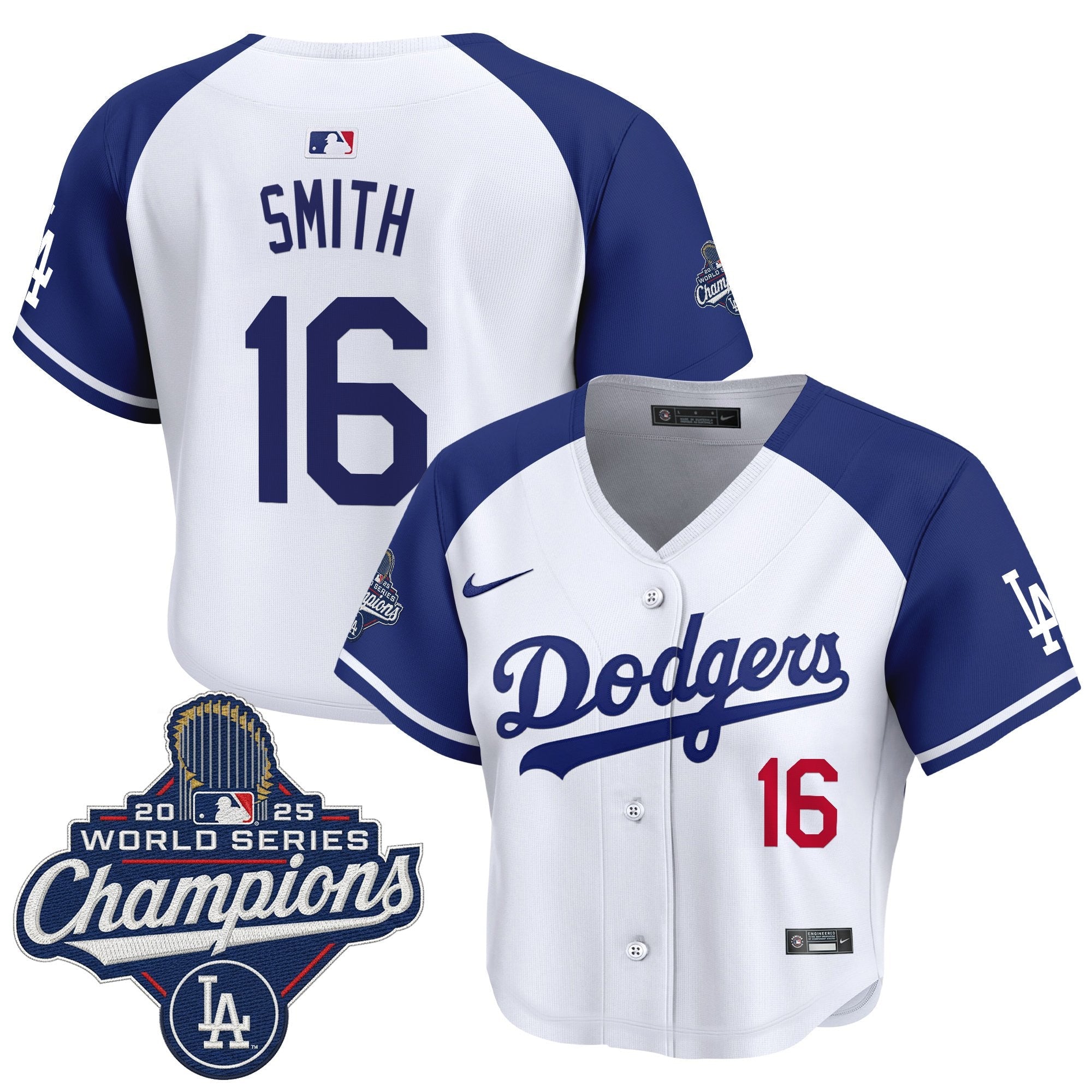 Women's Dodgers 2025 World Series Champions Crop Top Baseball Jersey - All Stitched