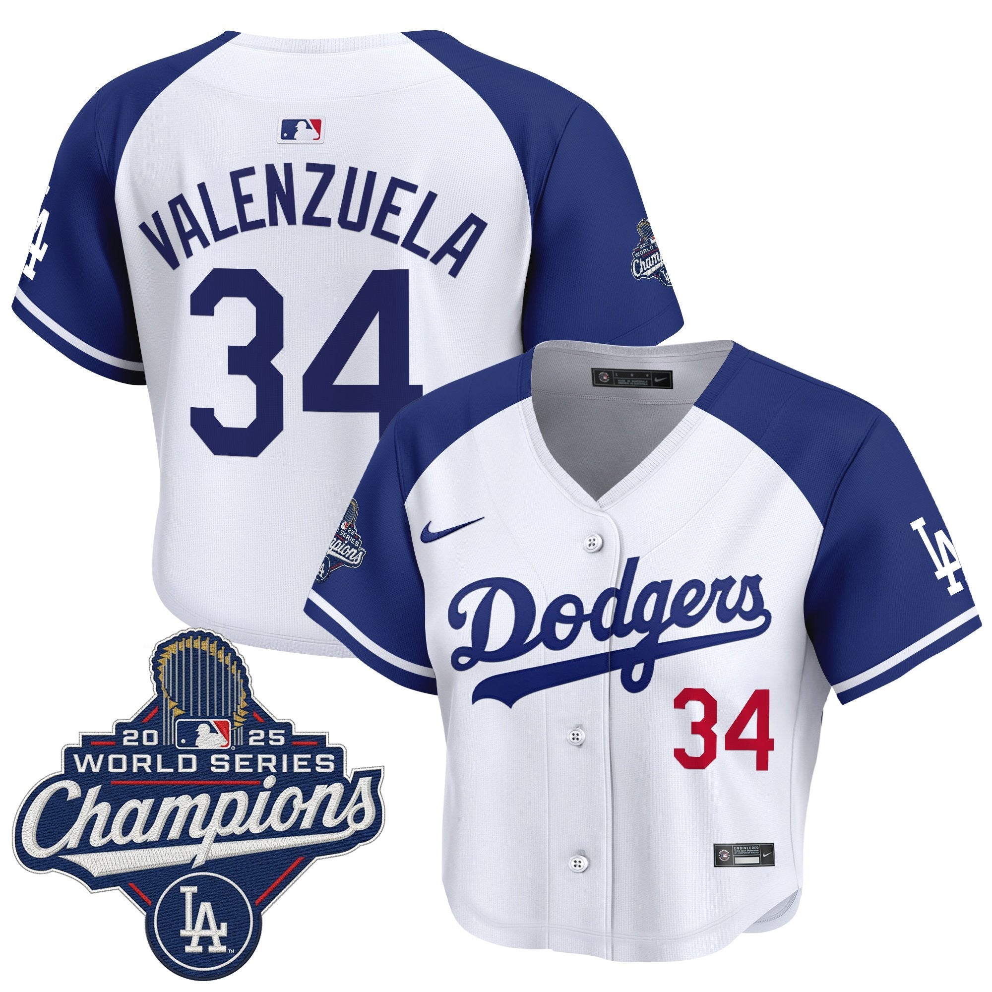 Women's Dodgers 2025 World Series Champions Crop Top Baseball Jersey - All Stitched