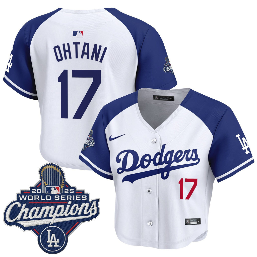 Women's Dodgers 2025 World Series Champions Crop Top Baseball Jersey - All Stitched