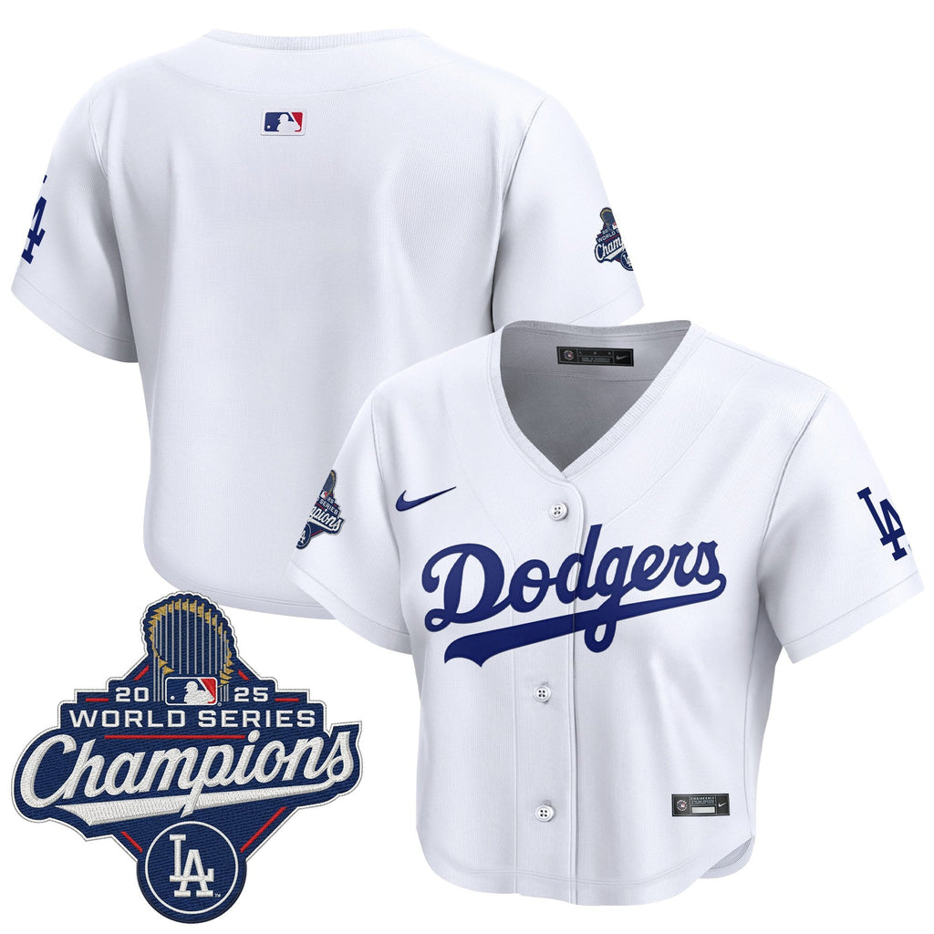 Women's Dodgers 2025 World Series Champions Crop Top Baseball Jersey - All Stitched