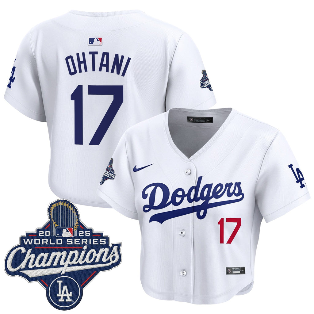 Women's Dodgers 2025 World Series Champions Crop Top Baseball Jersey - All Stitched