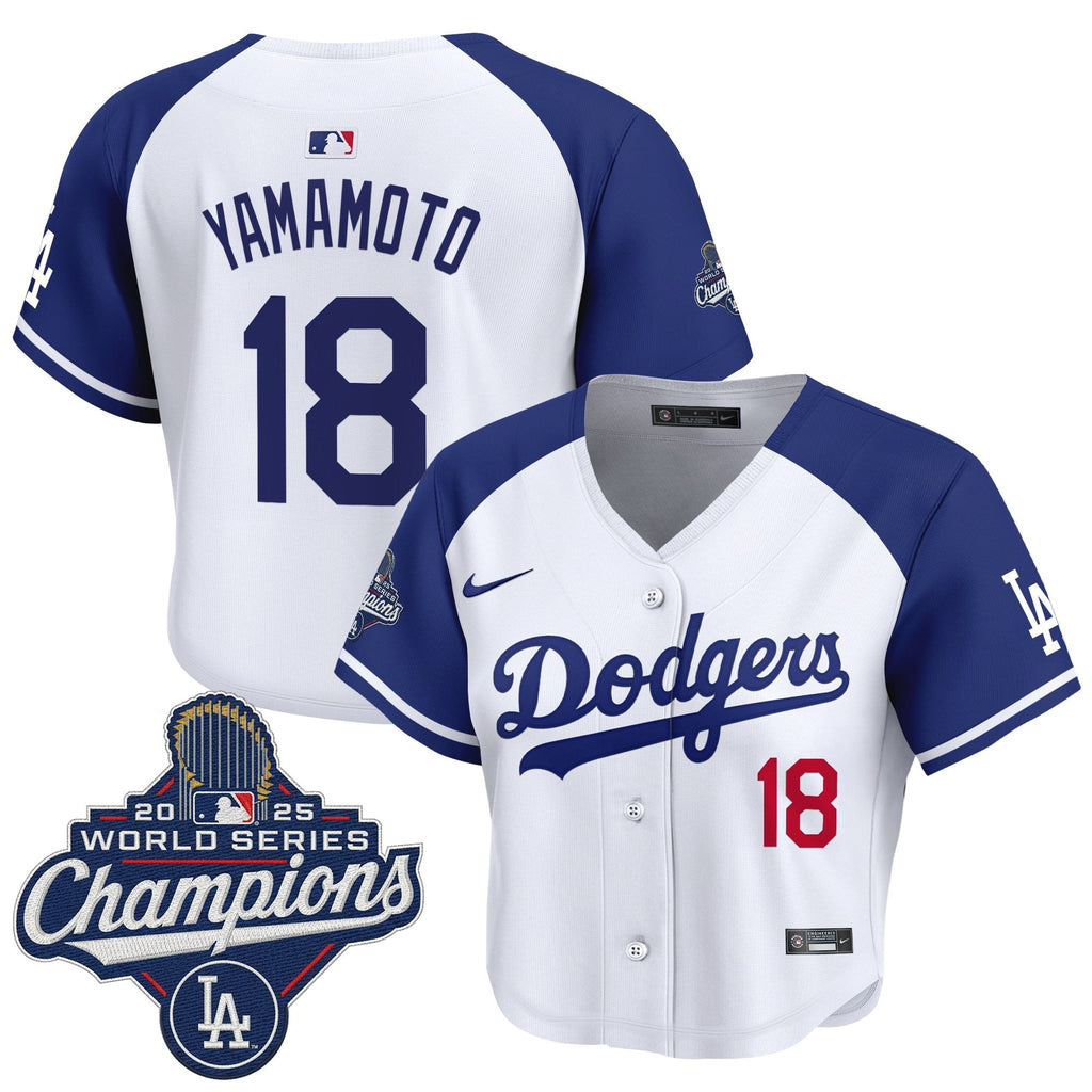 Women's Dodgers 2025 World Series Champions Crop Top Baseball Jersey - All Stitched