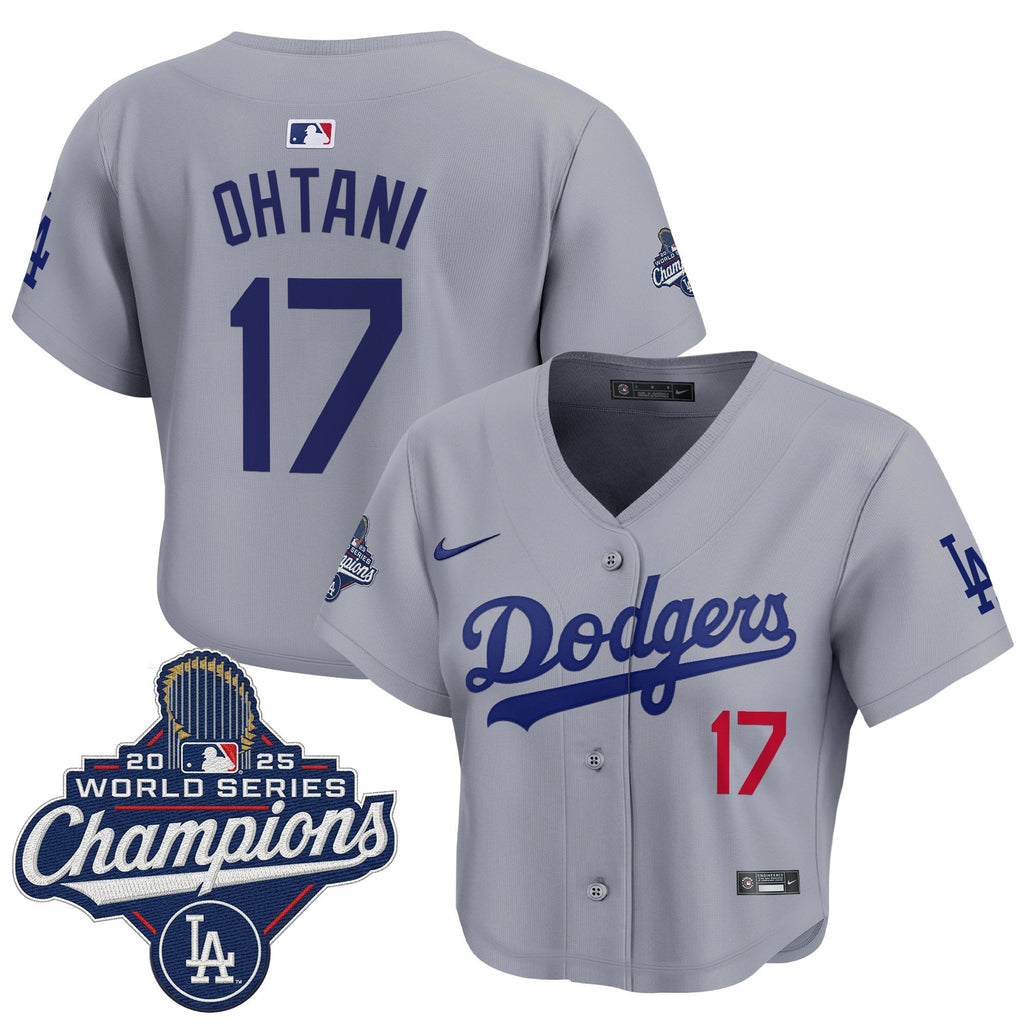 Women's Dodgers 2025 World Series Champions Crop Top Baseball Jersey - All Stitched