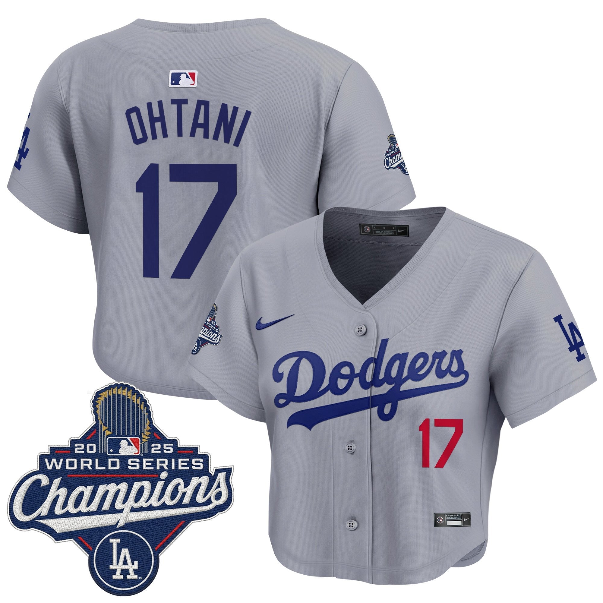 Women's Dodgers 2025 World Series Champions Crop Top Baseball Jersey - All Stitched
