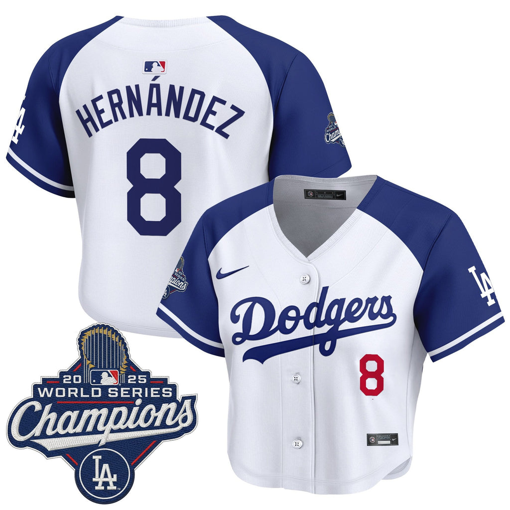 Women's Dodgers 2025 World Series Champions Crop Top Baseball Jersey - All Stitched