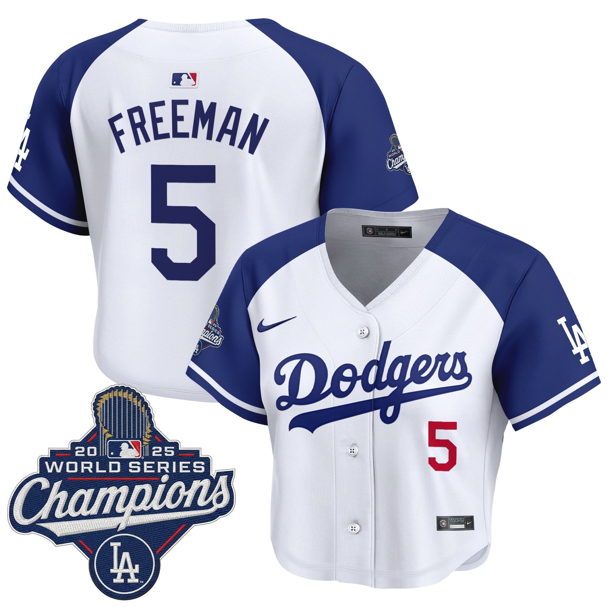 Women's Dodgers 2025 World Series Champions Crop Top Baseball Jersey - All Stitched