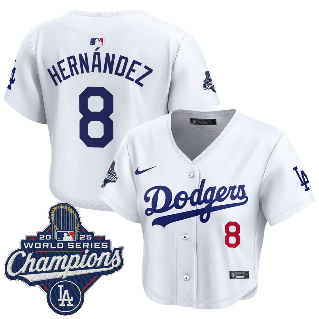 Women's Dodgers 2025 World Series Champions Crop Top Baseball Jersey - All Stitched