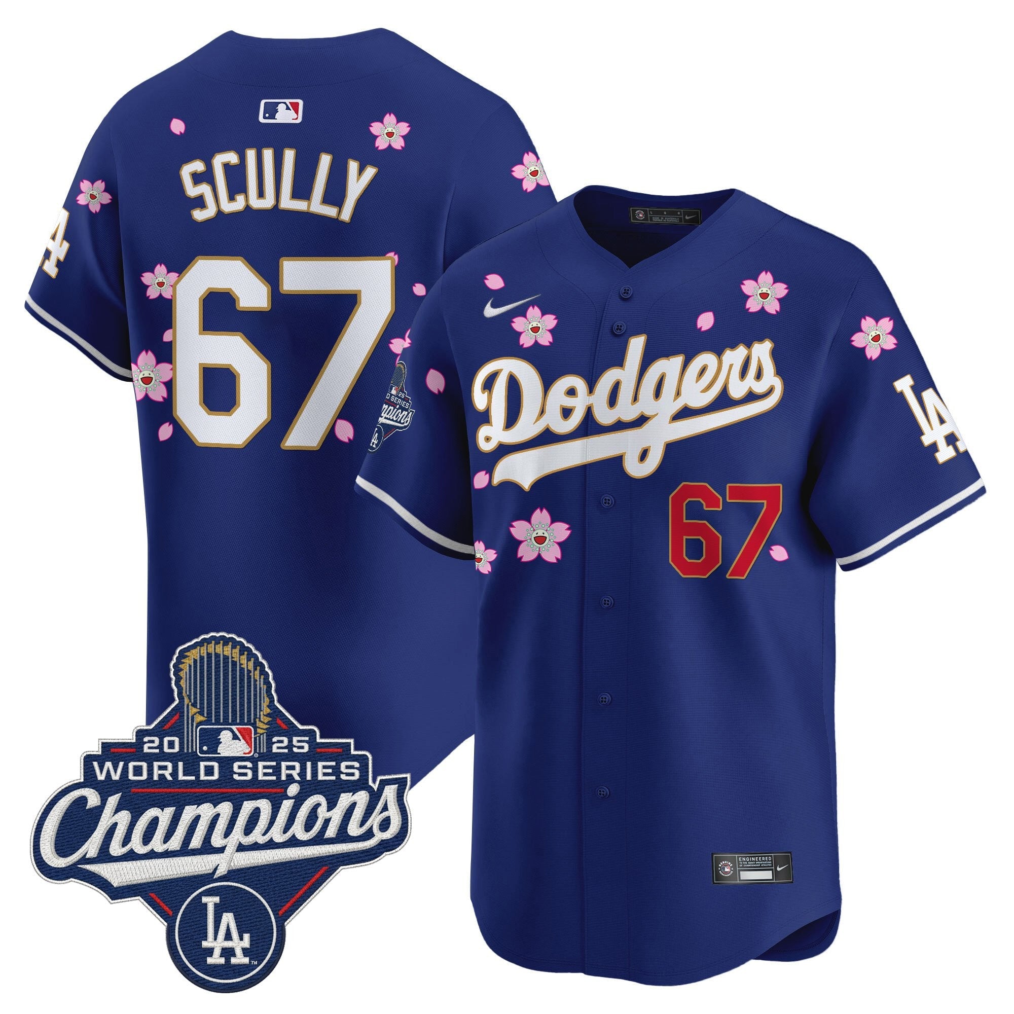 Men's Dodgers 2025 World Series Champions x Tokyo Series Gold Trim Vapor Premier Limited Jersey - Stitched