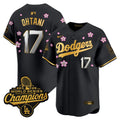 Men's Dodgers 2025 World Series Champions x Tokyo Series Gold Trim Vapor Premier Limited Jersey - Stitched