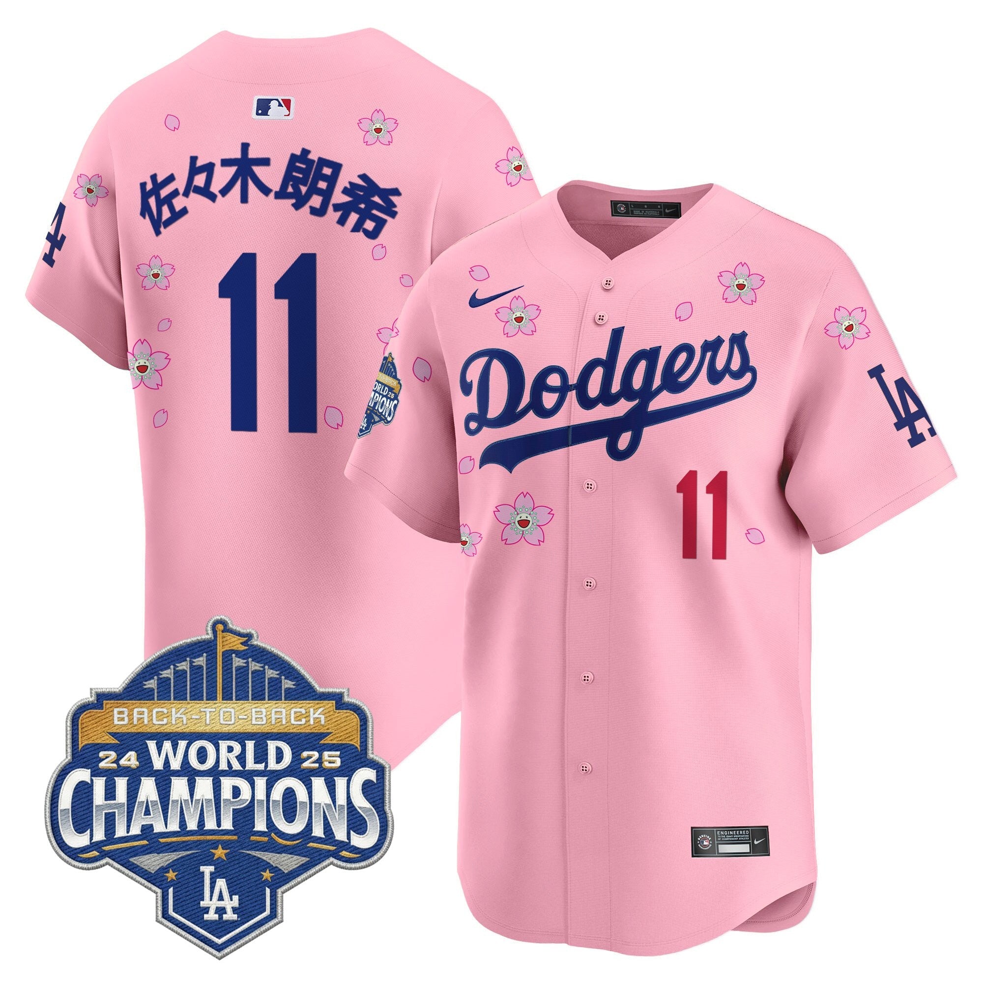 Men's Dodgers 2025 Back-To-Back Champions x Tokyo Series Vapor Premier Limited Jersey - Stitched