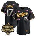 Men's Dodgers 2025 Back-To-Back Champions x Tokyo Series Gold Trim Vapor Premier Limited Jersey - Stitched