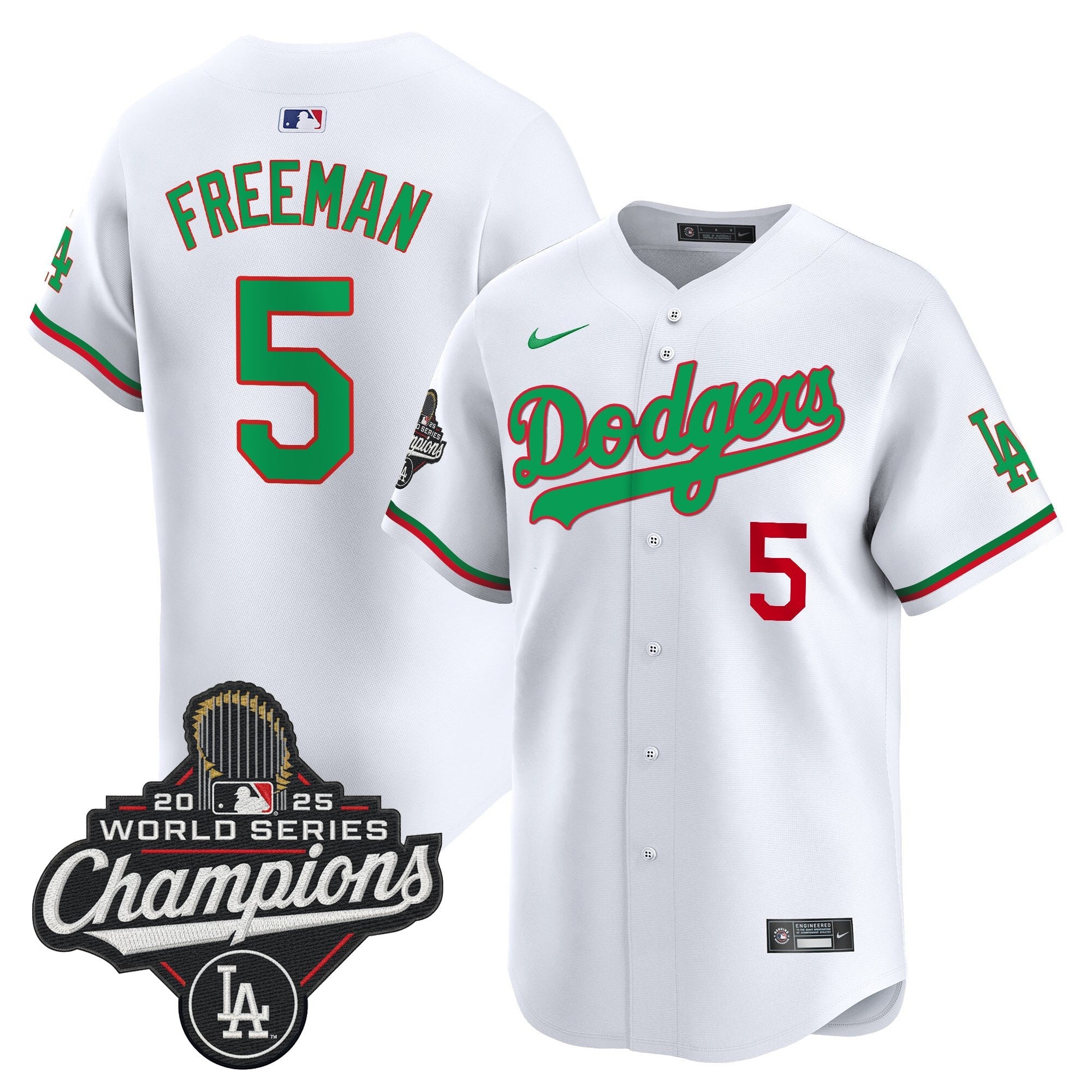 Men's Dodgers Mexico 2025 World Series Champions Vapor Premier Limited Jersey V2 - All Stitched
