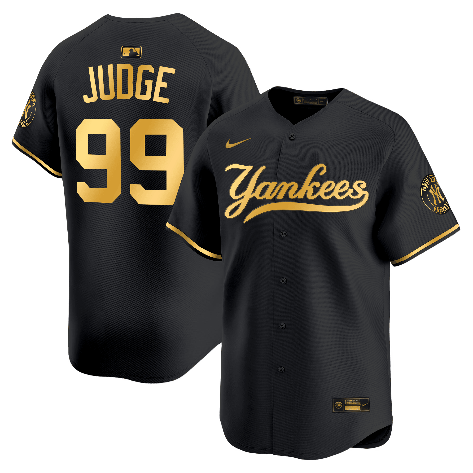 Aaron Judge New York Yankees Black Gold Jersey - All Stitched