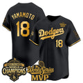 Yoshinobu Yamamoto Los Angeles Dodgers Back-To-Back World Series Champions MVP Jersey - All Stitched
