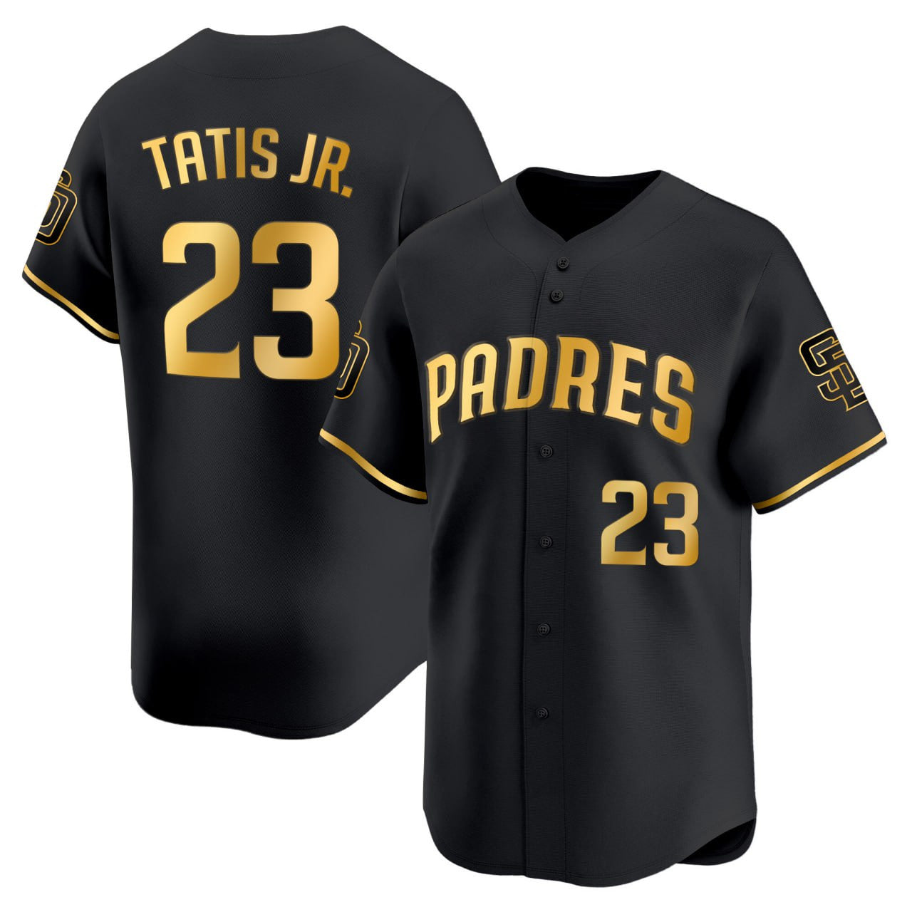 Fernando Tatis Jr. San Diego Padres Black Gold Jersey - All Stitched