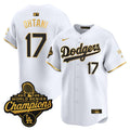 Men's Los Angeles Dodgers 9-Time Champions Gold Trim Vapor Premier Limited Jersey - All Stitched