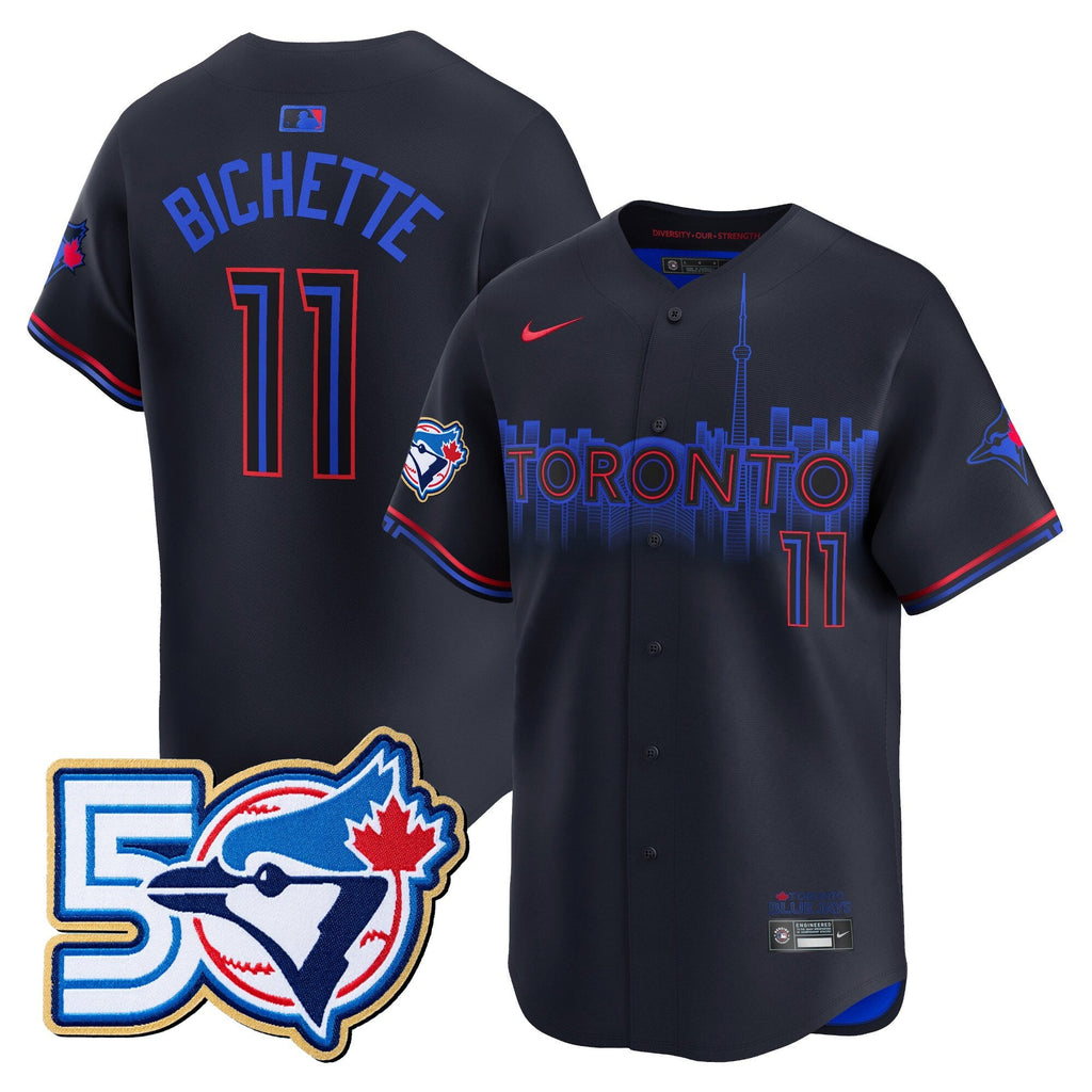 Men's Toronto Blue Jays 50 Seasons Patch Vapor Premier Limited Jersey - All Stitched