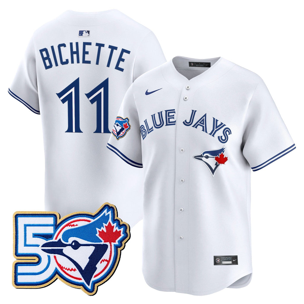 Men's Toronto Blue Jays 50 Seasons Patch Vapor Premier Limited Jersey - All Stitched