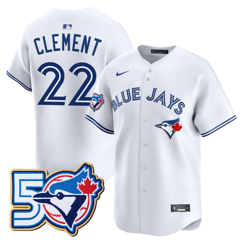 Men's Toronto Blue Jays 50 Seasons Patch Vapor Premier Limited Jersey - All Stitched
