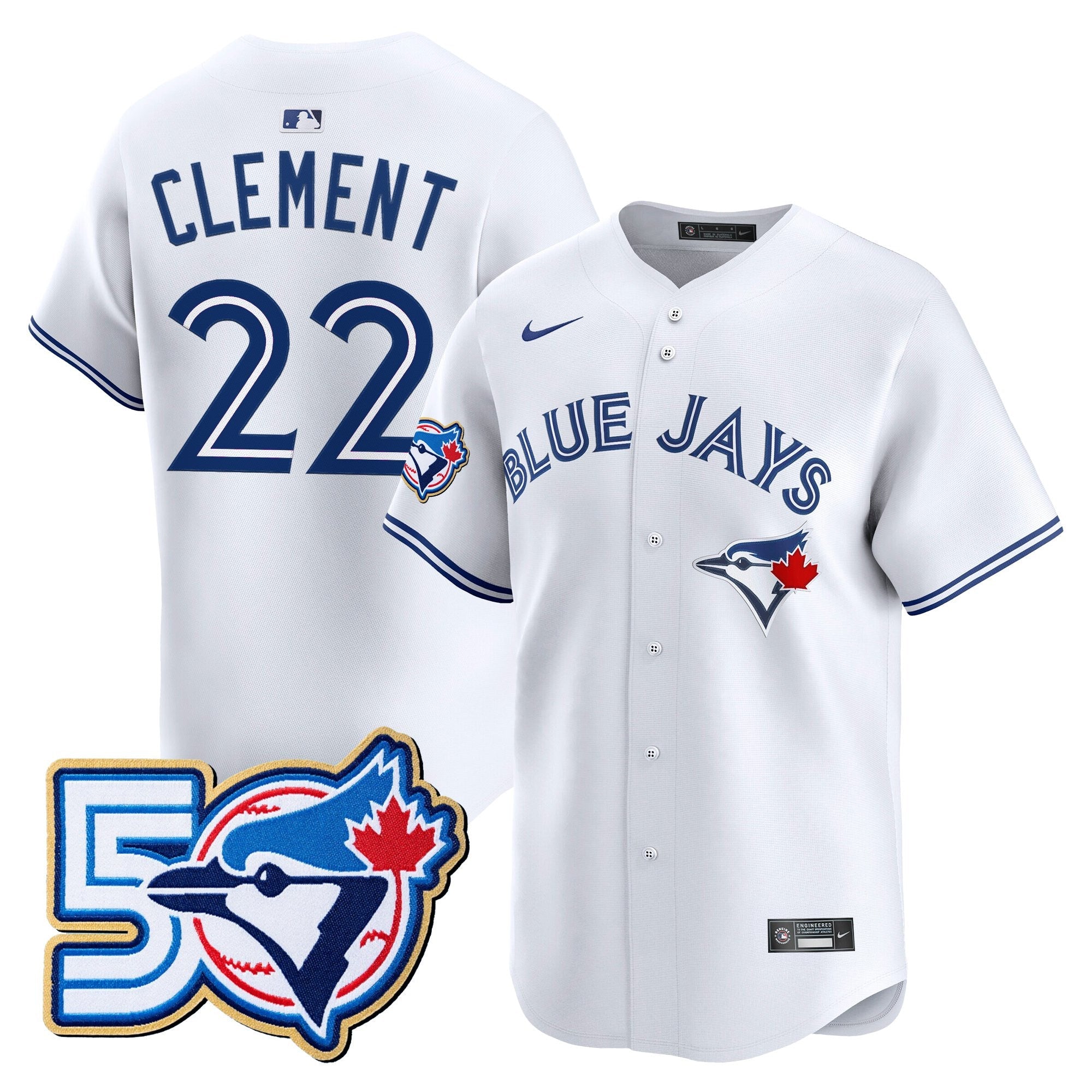 Men's Toronto Blue Jays 50 Seasons Patch Vapor Premier Limited Jersey - All Stitched