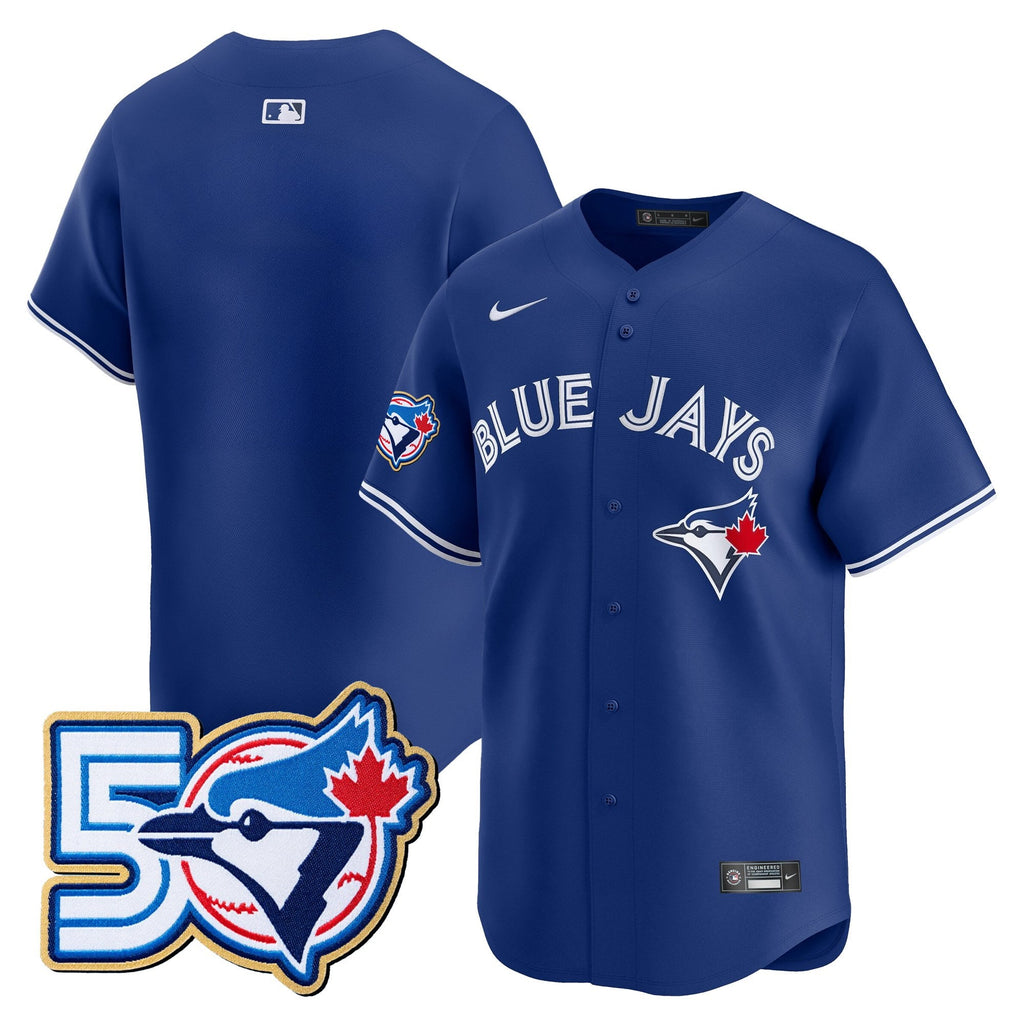 Men's Toronto Blue Jays 50 Seasons Patch Vapor Premier Limited Jersey - All Stitched
