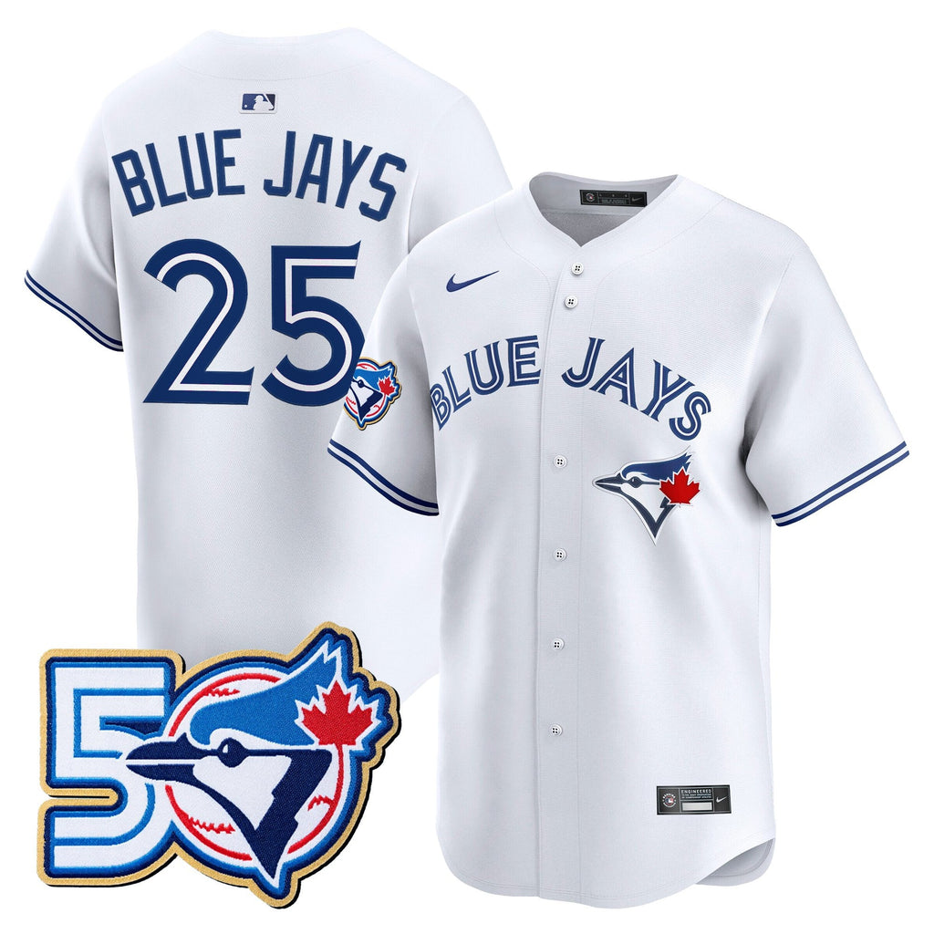 Men's Toronto Blue Jays 50 Seasons Patch Vapor Premier Limited Jersey - All Stitched