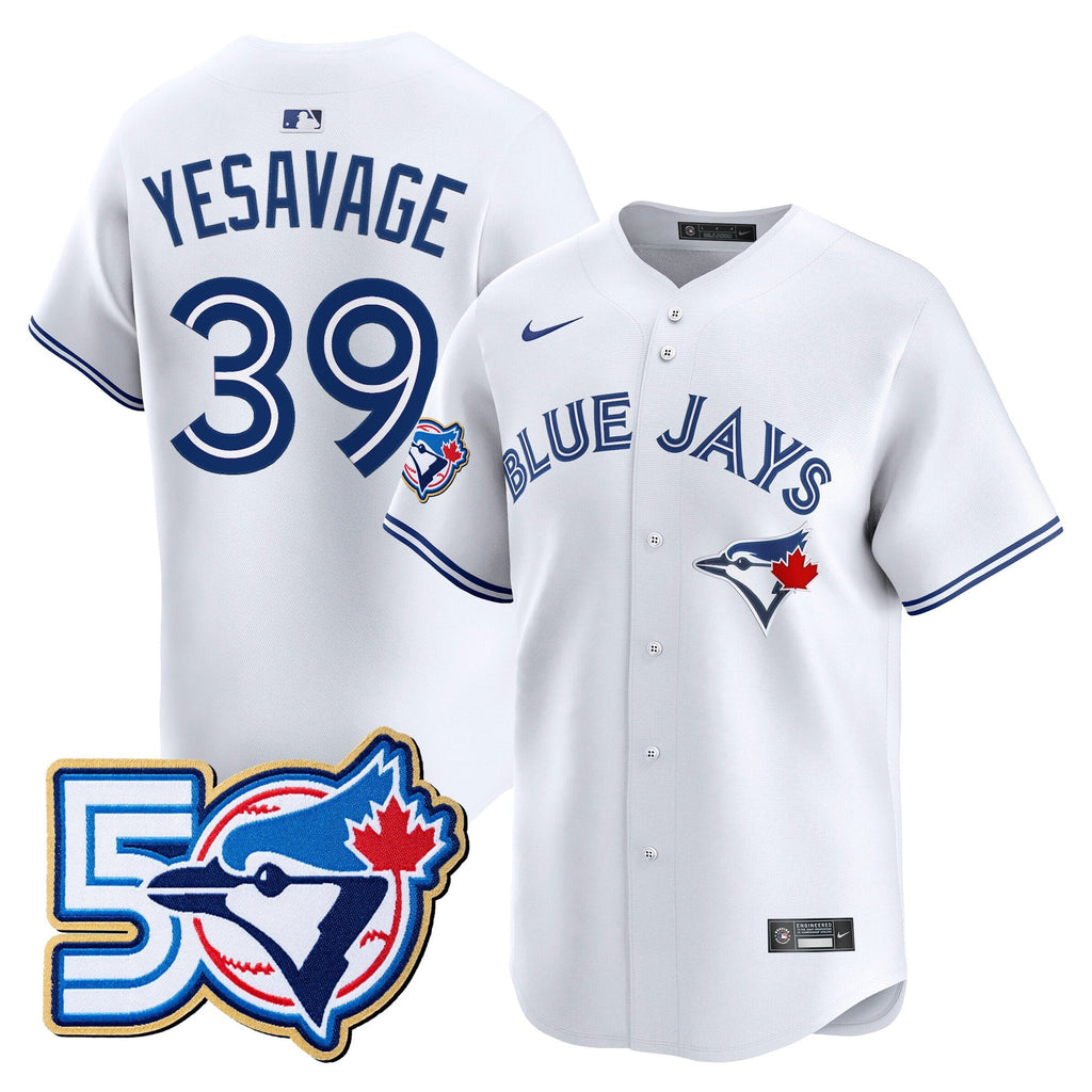 Men's Toronto Blue Jays 50 Seasons Patch Vapor Premier Limited Jersey - All Stitched