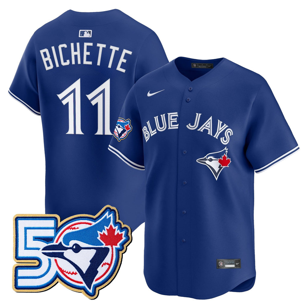 Men's Toronto Blue Jays 50 Seasons Patch Vapor Premier Limited Jersey - All Stitched