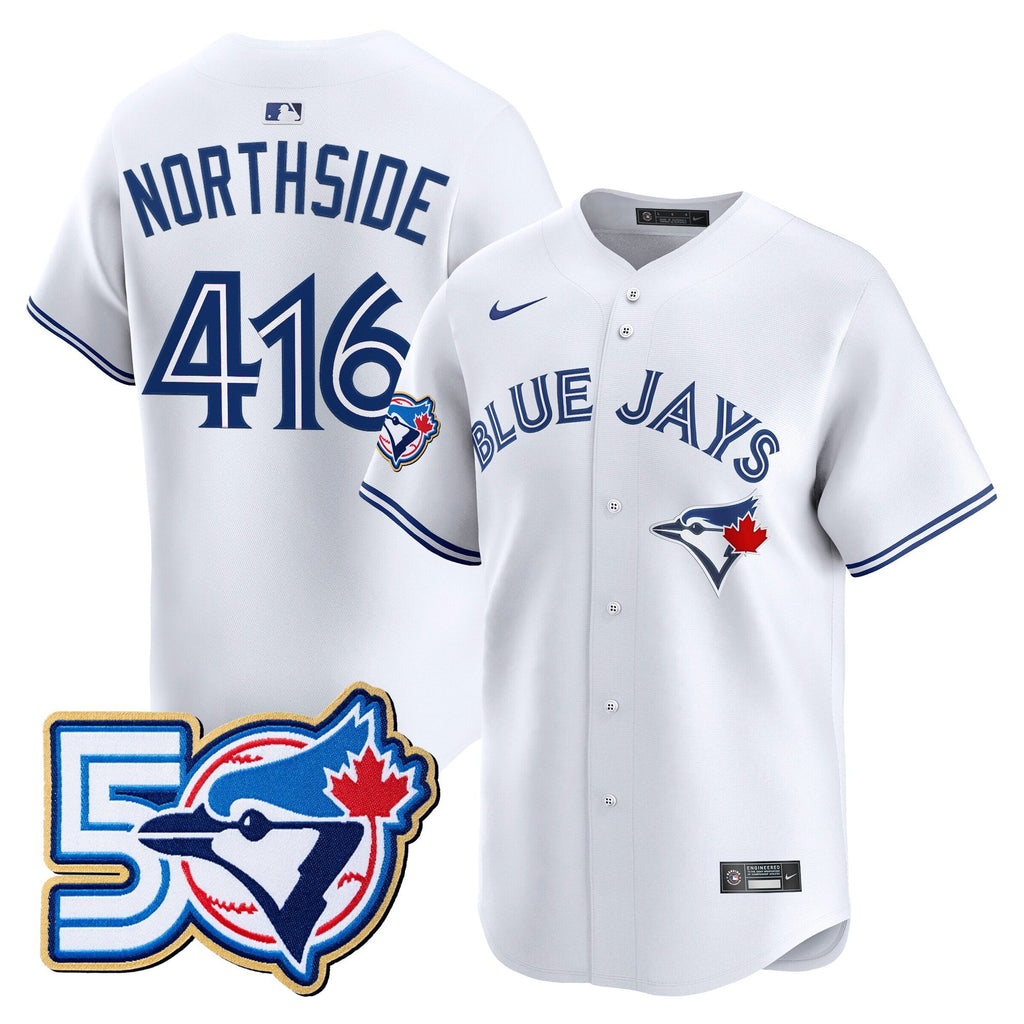 Men's Toronto Blue Jays 50 Seasons Patch Vapor Premier Limited Jersey - All Stitched