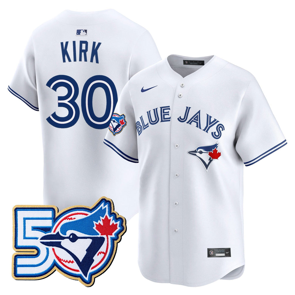 Men's Toronto Blue Jays 50 Seasons Patch Vapor Premier Limited Jersey - All Stitched