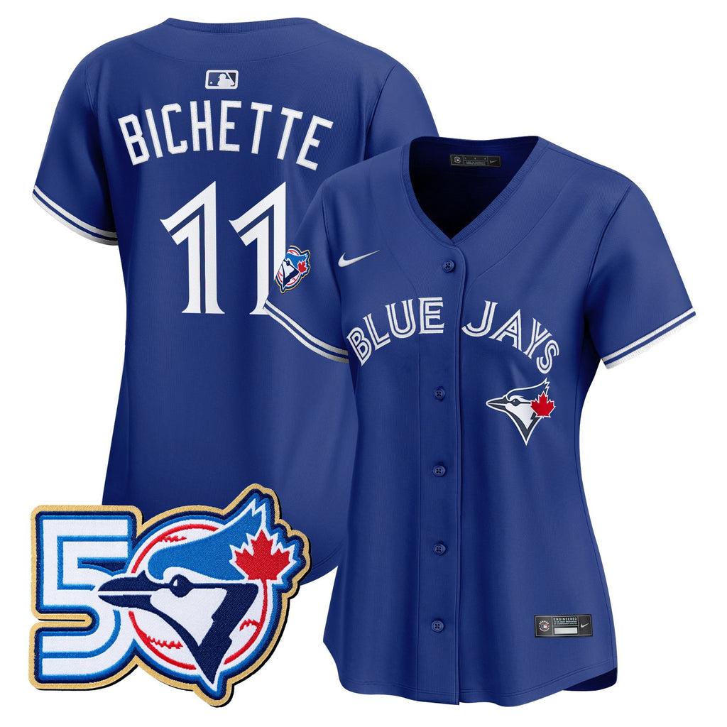 Women's Toronto Blue Jays 50 Seasons Patch Vapor Premier Limited Jersey - All Stitched