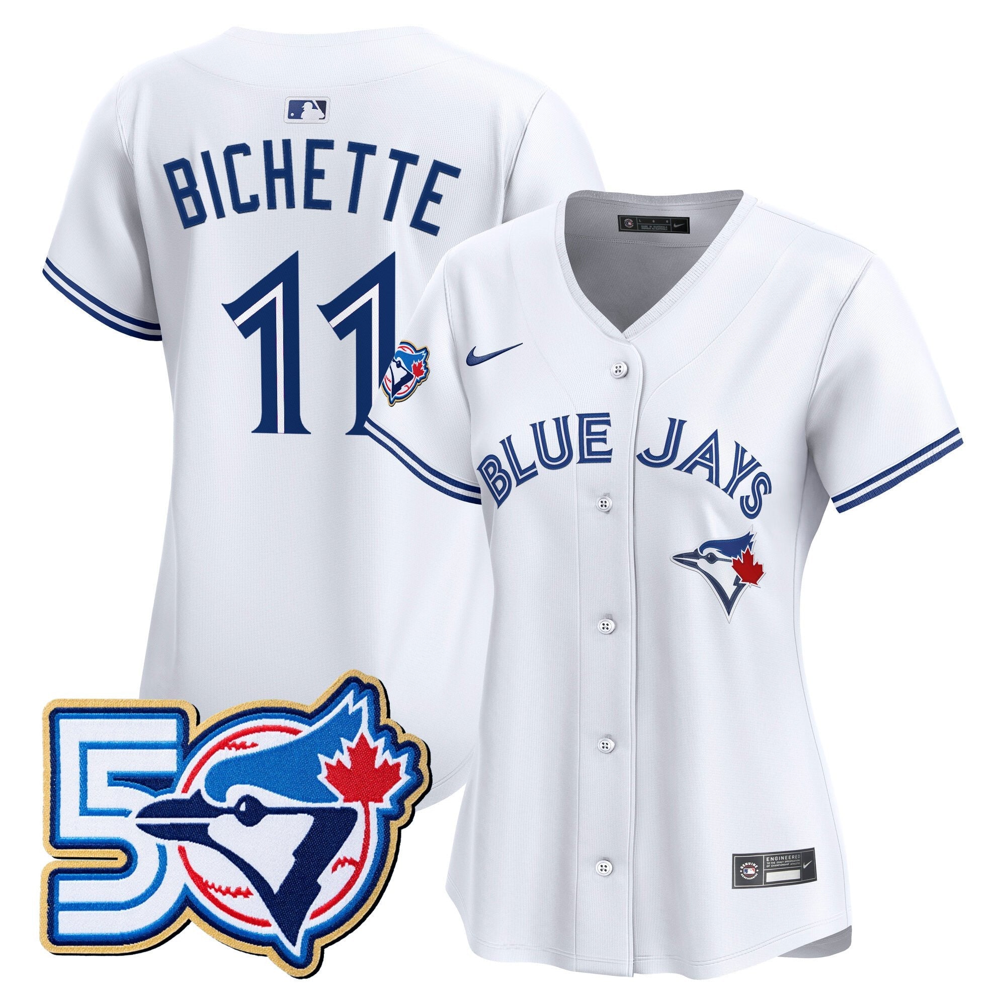 Women's Toronto Blue Jays 50 Seasons Patch Vapor Premier Limited Jersey - All Stitched