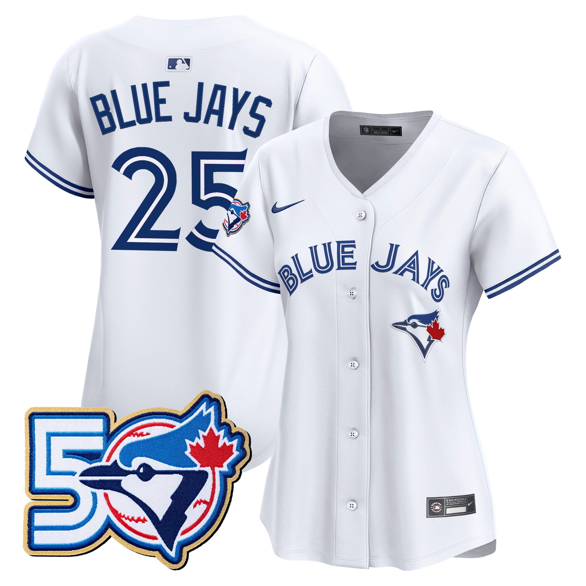 Women's Toronto Blue Jays 50 Seasons Patch Vapor Premier Limited Jersey - All Stitched