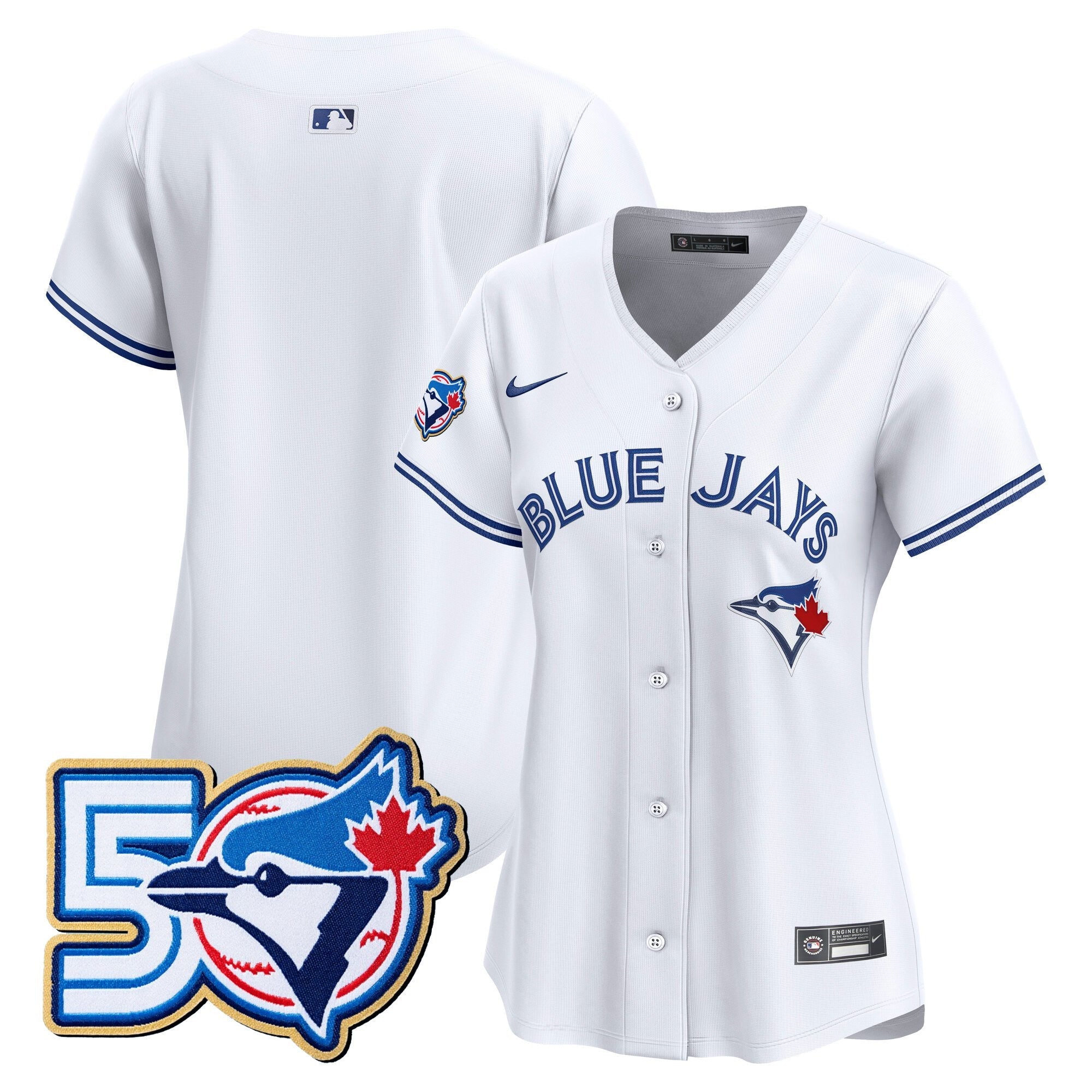 Women's Toronto Blue Jays 50 Seasons Patch Vapor Premier Limited Jersey - All Stitched