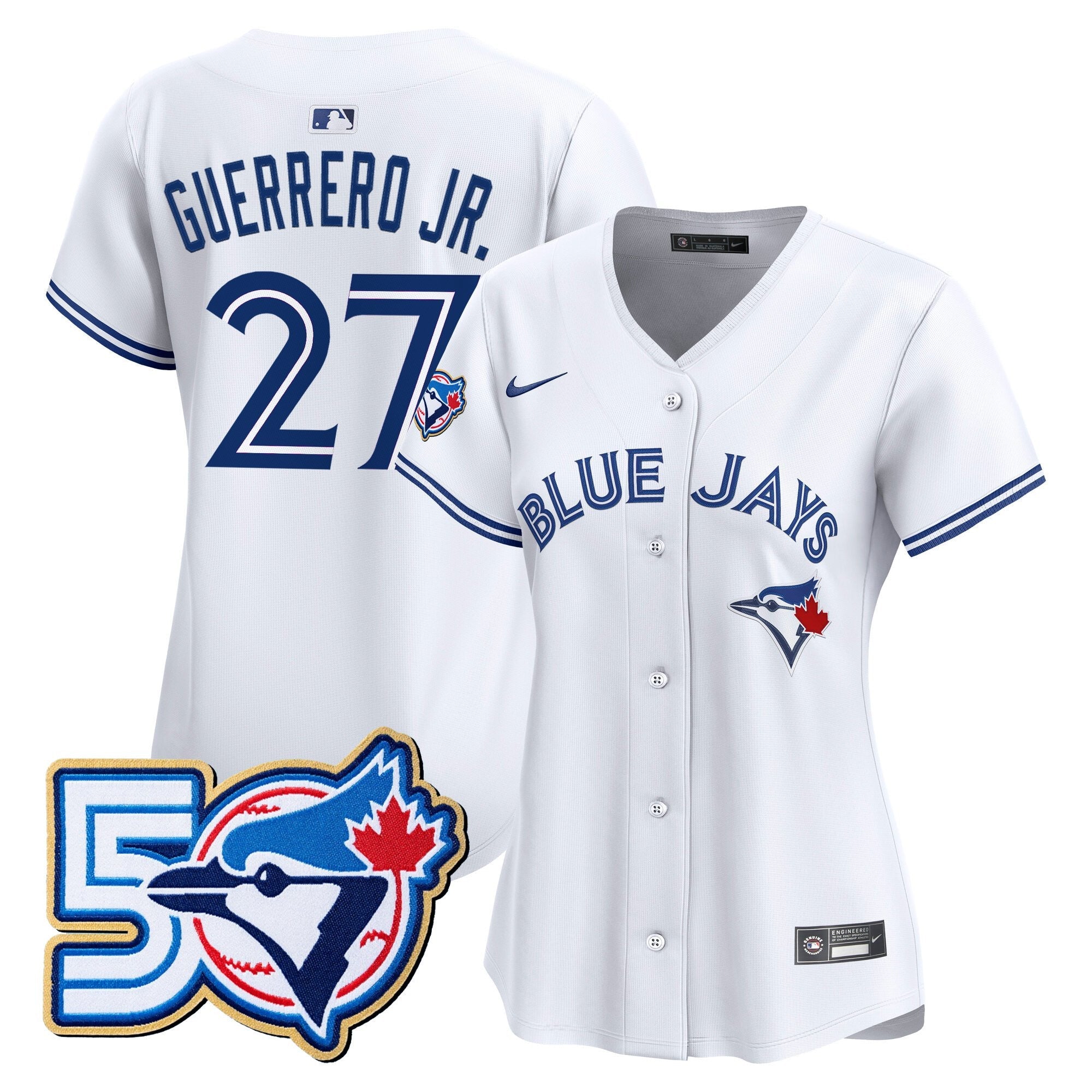 Women's Toronto Blue Jays 50 Seasons Patch Vapor Premier Limited Jersey - All Stitched