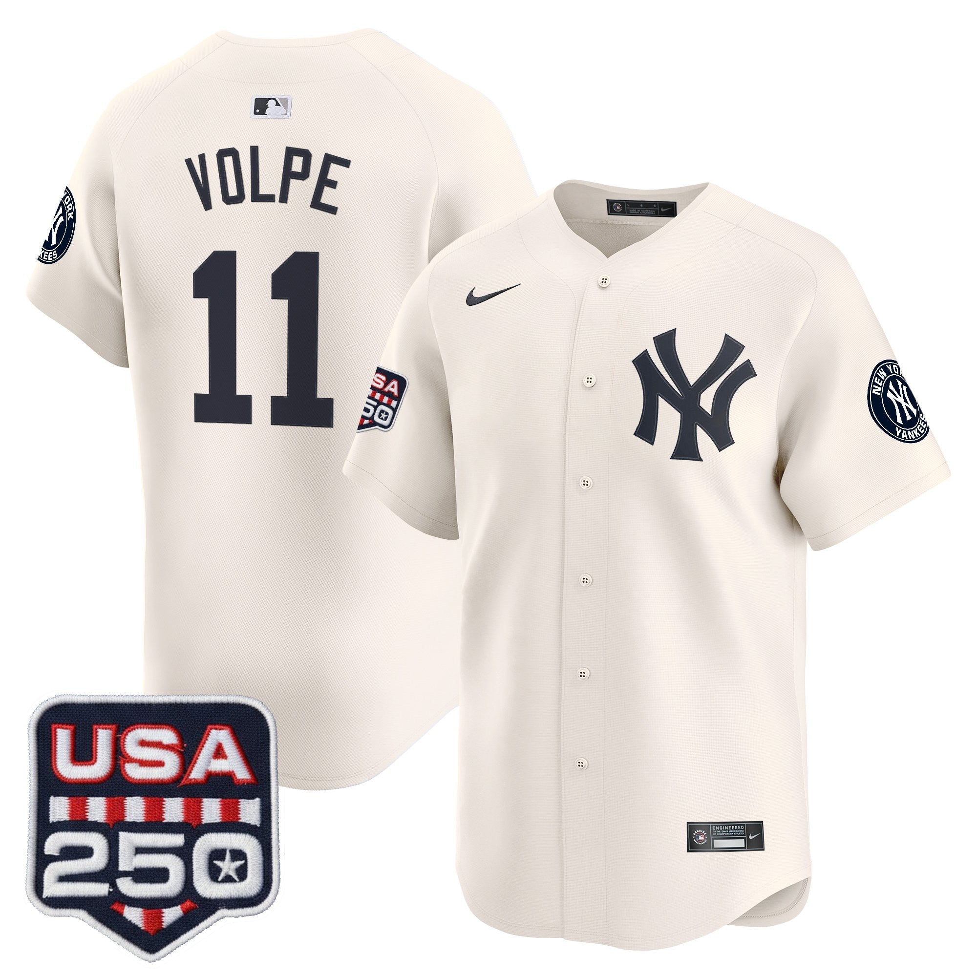 Men's New York Yankees 250America Patch Vapor Premier Limited Jersey - All Stitched