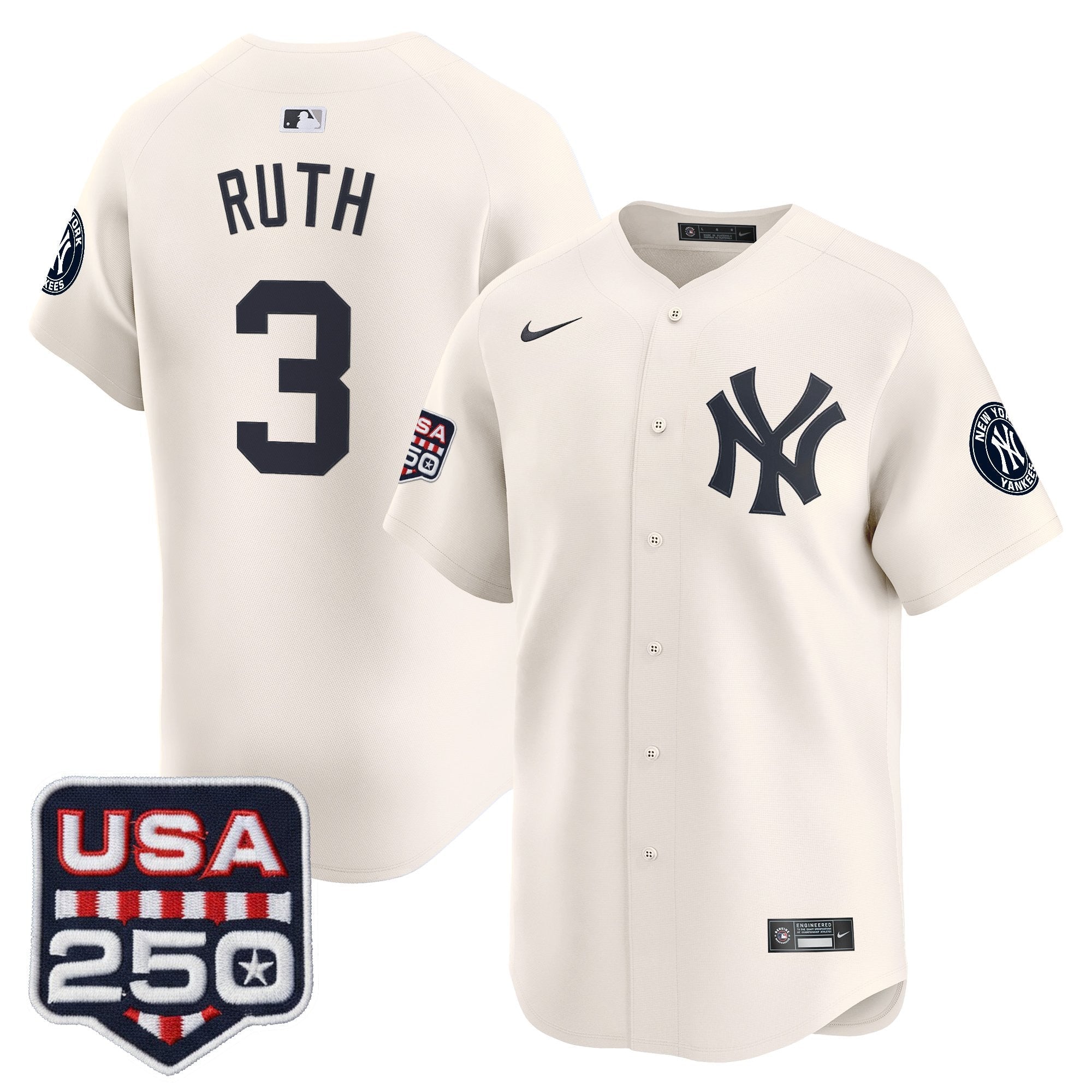 Men's New York Yankees 250America Patch Vapor Premier Limited Jersey - All Stitched