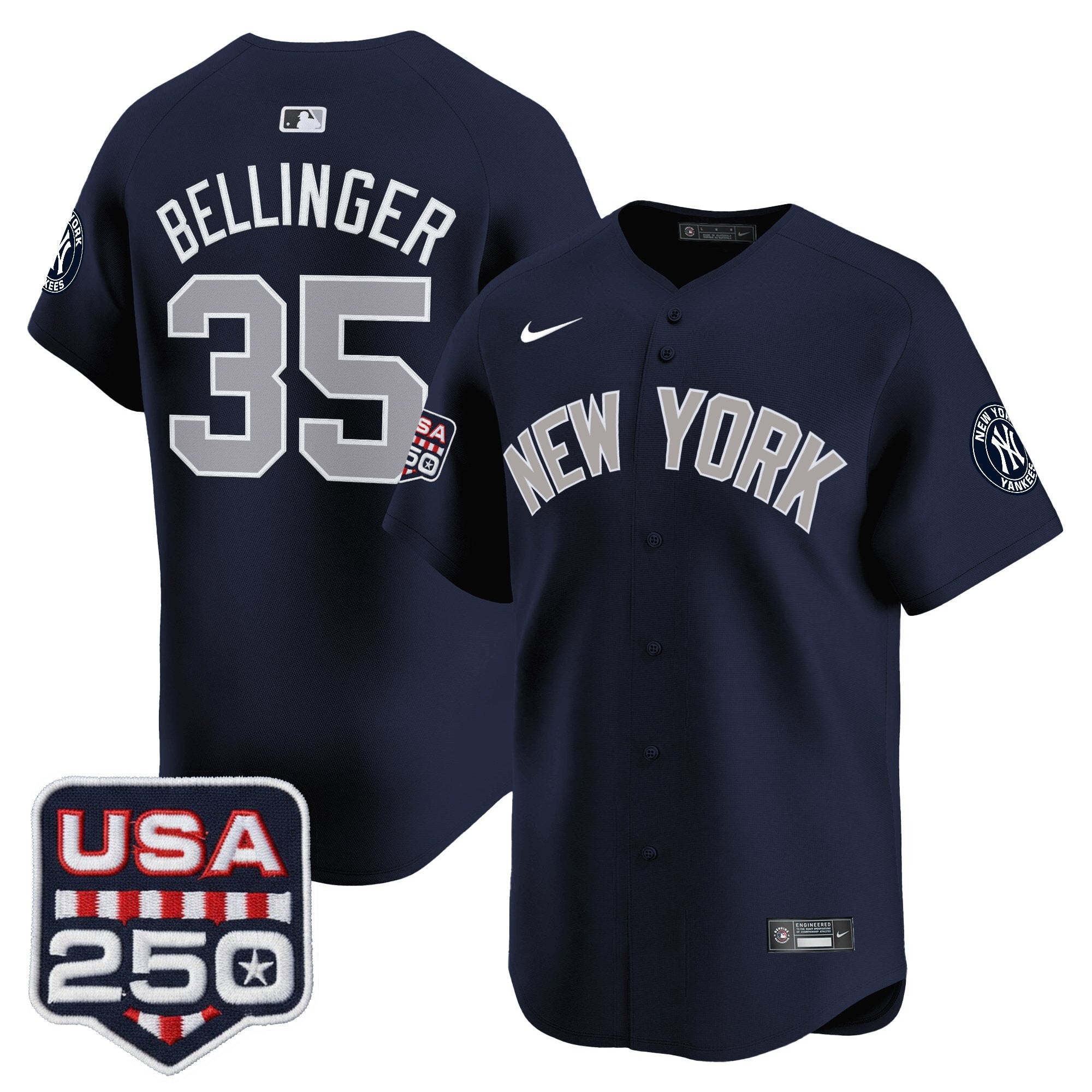Men's New York Yankees 250America Patch Vapor Premier Limited Jersey - All Stitched