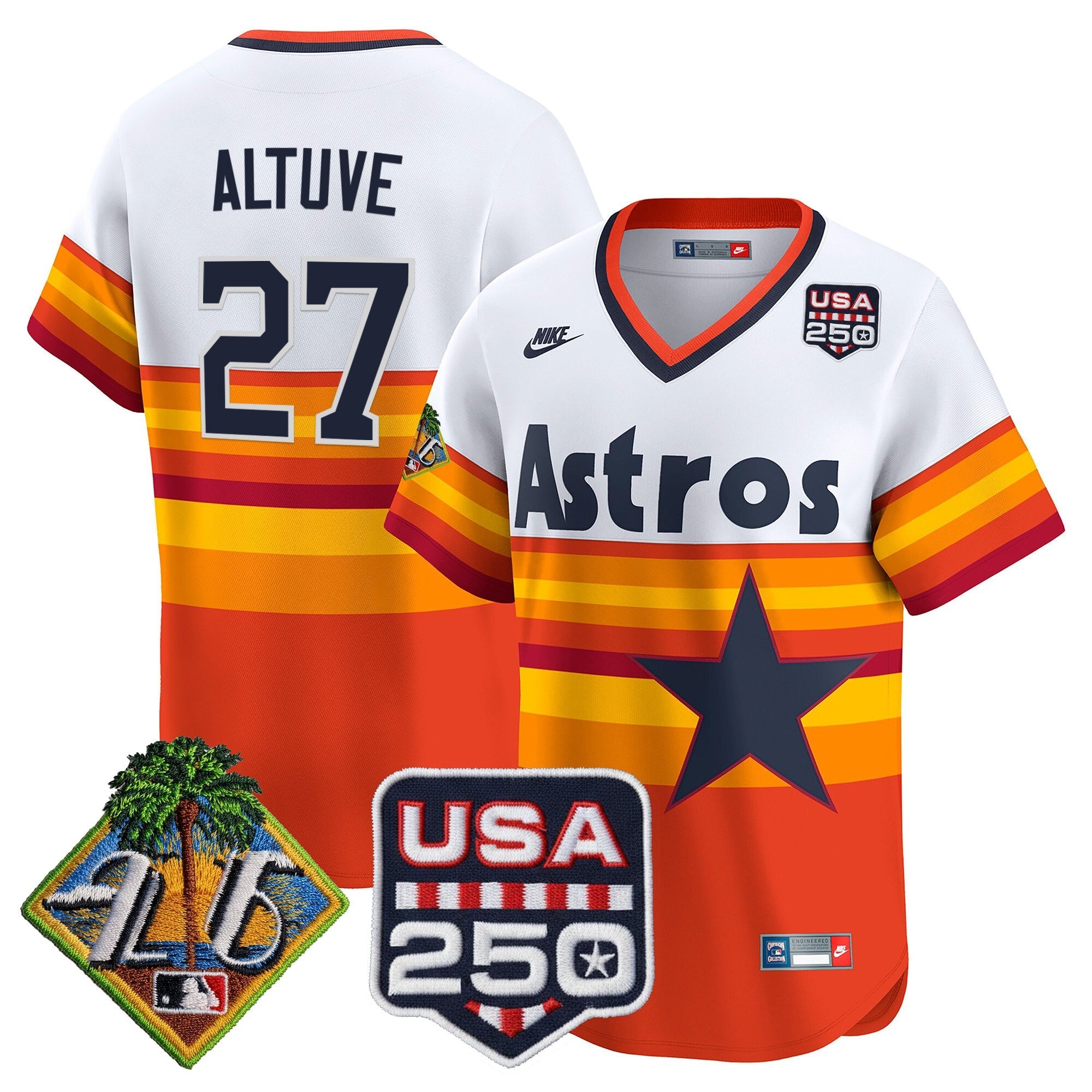 Men's Houston Astros 2026 Spring Training & 250America Patch Vapor Premier Limited Jersey - All Stitched