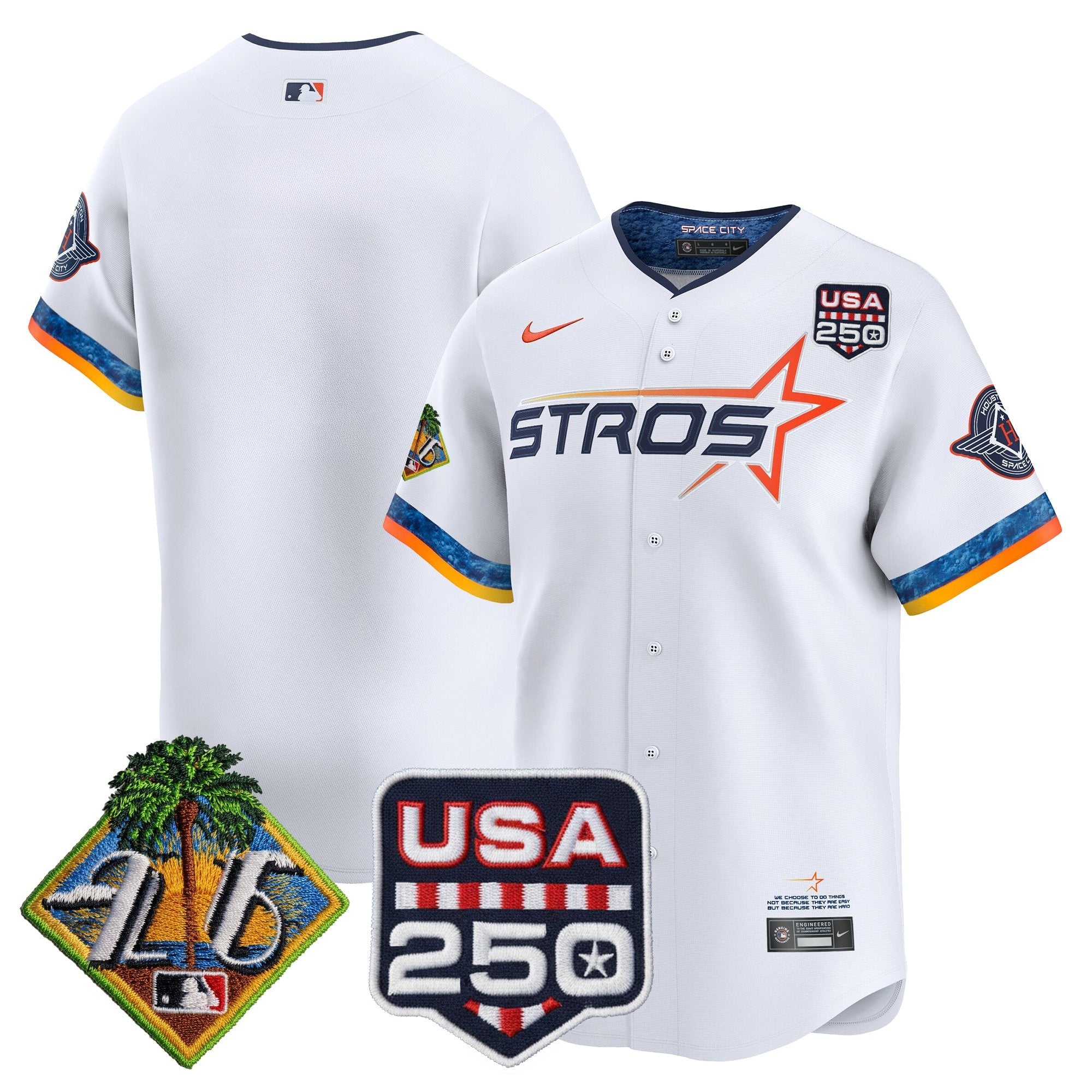 Men's Houston Astros 2026 Spring Training & 250America Patch Vapor Premier Limited Jersey - All Stitched