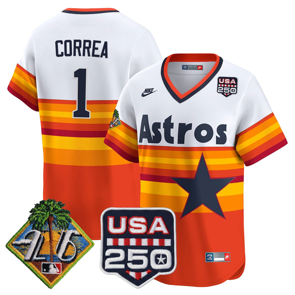 Men's Houston Astros 2026 Spring Training & 250America Patch Vapor Premier Limited Jersey - All Stitched