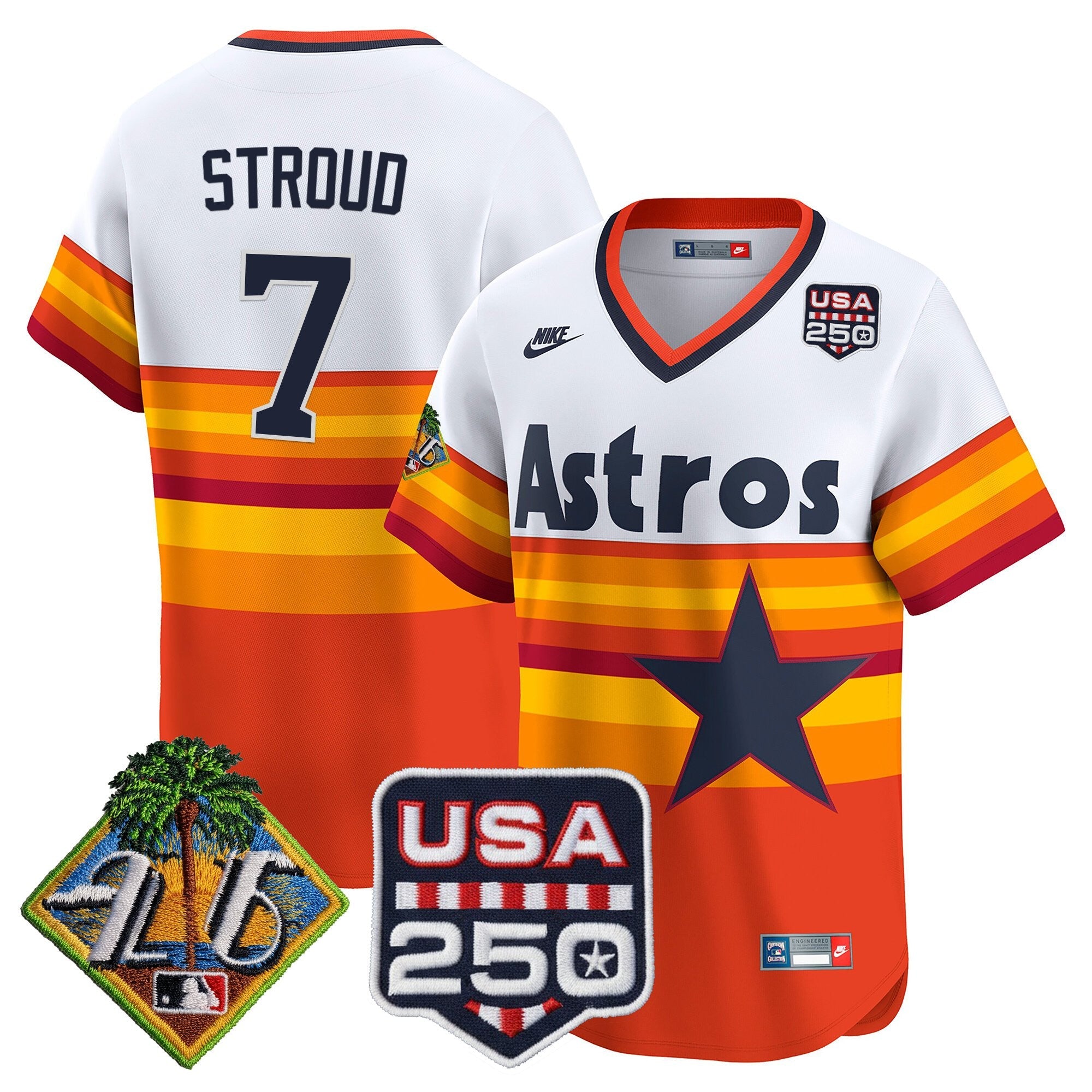 Men's Houston Astros 2026 Spring Training & 250America Patch Vapor Premier Limited Jersey - All Stitched